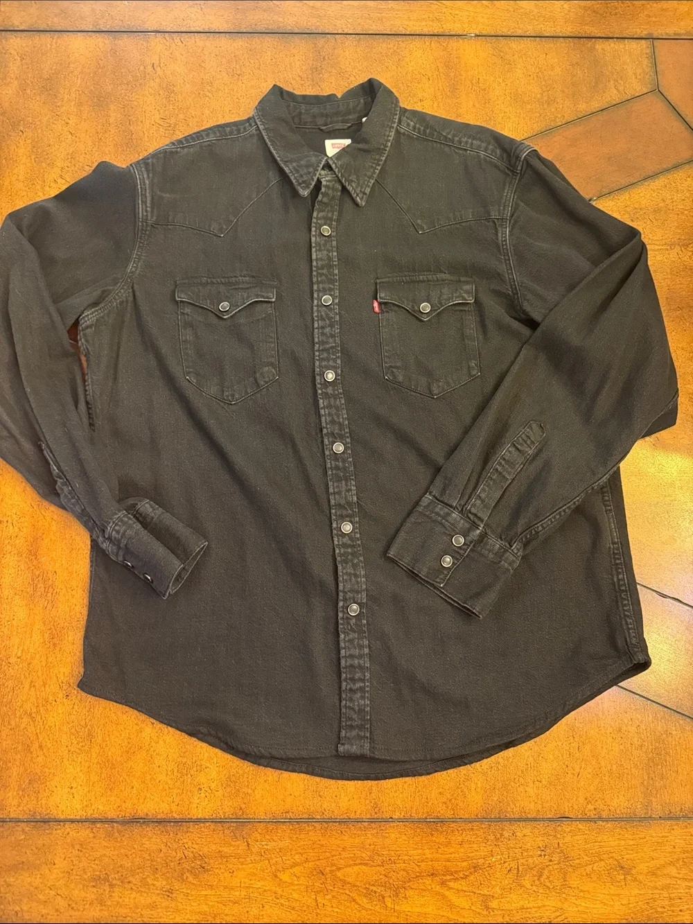 Levi's Black Button-Down Denim-Style Western Shirt